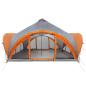 Preview: Tipi Zelt Grau und Orange 18-Personen Polyester und Stahl