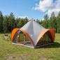 Preview: ARDEBO.de - Tipi Zelt Grau und Orange 6-Personen Polyester und Stahl
