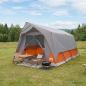Preview: ARDEBO.de - Tunnelzelt Grau und Orange 10 Personen Polyester und Stahl