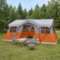 Preview: ARDEBO.de - Familienzelt 487 x 340 x 216 cm Grau und Orange