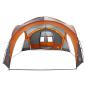 Preview: Seitenzelt mit Dach Grau und Orange 410 x 410 x 250 cm