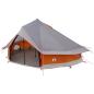 Preview: Tipi Zelt 18 Personen Grau und Orange Polyester und Stahl