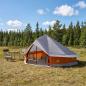 Preview: ARDEBO.de - Tipi Zelt 20 Personen Grau und Orange Polyester und Stahl