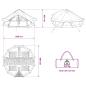 Preview: Tipi Zelt 20 Personen Grau und Orange Polyester und Stahl