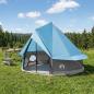 Preview: ARDEBO.de - Tipi Zelt 4 Personen Blau Polyester und Stahl