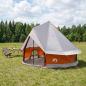 Preview: ARDEBO.de - Tipi Zelt 4 Personen Grau und Orange Polyester und Stahl