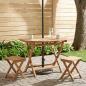 Preview: ARDEBO.de - Klappbarer Gartentisch Natur Ø 110 x 75 cm Massivholz Teak