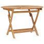 Preview: Klappbarer Gartentisch Natur Ø 110 x 75 cm Massivholz Teak