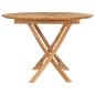 Preview: Klappbarer Gartentisch Natur Ø 110 x 75 cm Massivholz Teak