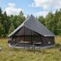 Preview: ARDEBO.de - Tipi Zelt 6 Personen Braun Grau Polyester und Stahl