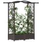 Preview: Hochbeet mit Rankgitter und Dach Braun 124 x 40 x 123 cm PP