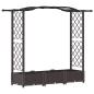 Preview: Hochbeet mit Rankgitter und Dach Braun 169 x 40 x 123 cm PP