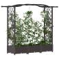 Preview: Hochbeet mit Rankgitter und Dach Braun 169 x 40 x 123 cm PP