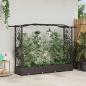 Preview: ARDEBO.de - Hochbeet mit Rankgitter und Dach Braun 207 x 40 x 123 cm PP
