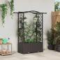 Preview: ARDEBO.de - Hochbeet mit Rankgitter und Dach Braun 125 x 40 x 138 cm PP