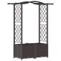Preview: Hochbeet mit Rankgitter und Dach Braun 125 x 40 x 138 cm PP