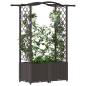 Preview: Hochbeet mit Rankgitter und Dach Braun 125 x 40 x 138 cm PP