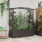 Preview: ARDEBO.de - Hochbeet mit Rankgitter und Dach Braun 164 x 40 x 138 cm PP