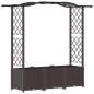 Preview: Hochbeet mit Rankgitter und Dach Braun 164 x 40 x 138 cm PP