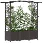 Preview: Hochbeet mit Rankgitter und Dach Braun 164 x 40 x 138 cm PP