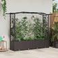 Preview: ARDEBO.de - Hochbeet mit Rankgitter und Dach Braun 204 x 40 x 138 cm PP