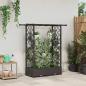 Preview: ARDEBO.de - Hochbeet mit Rankgitter und Dach Braun 122,5 x 40 x 121 cm PP