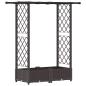 Preview: Hochbeet mit Rankgitter und Dach Braun 122,5 x 40 x 121 cm PP