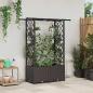 Preview: ARDEBO.de - Hochbeet mit Rankgitter und Dach Braun 124,5 x 40 x 136 cm PP