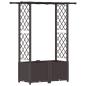 Preview: Hochbeet mit Rankgitter und Dach Braun 124,5 x 40 x 136 cm PP