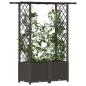 Preview: Hochbeet mit Rankgitter und Dach Braun 124,5 x 40 x 136 cm PP