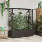 Preview: ARDEBO.de - Hochbeet mit Rankgitter und Dach Braun 162,5 x 40 x 136 cm PP