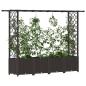 Preview: Hochbeet mit Rankgitter und Dach Braun 203 x 40 x 136 cm PP
