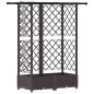 Preview: Hochbeet mit Rankgitter und Dach Braun 124 x 40 x 121 cm PP