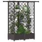 Preview: Hochbeet mit Rankgitter und Dach Braun 124 x 40 x 121 cm PP