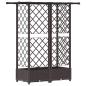 Preview: Hochbeet mit Rankgitter und Dach Braun 124 x 40 x 121 cm PP