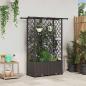 Preview: ARDEBO.de - Hochbeet mit Rankgitter und Dach Braun 124 x 40 x 136 cm PP