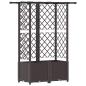 Preview: Hochbeet mit Rankgitter und Dach Braun 124 x 40 x 136 cm PP