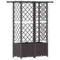Preview: Hochbeet mit Rankgitter und Dach Braun 124 x 40 x 136 cm PP