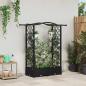 Preview: ARDEBO.de - Hochbeet mit Rankgitter und Dach Schwarz 124 x 40 x 123 cm PP
