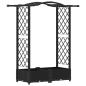 Preview: Hochbeet mit Rankgitter und Dach Schwarz 124 x 40 x 123 cm PP