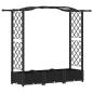 Preview: Hochbeet mit Rankgitter und Dach Schwarz 169 x 40 x 123 cm PP