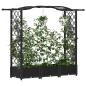 Preview: Hochbeet mit Rankgitter und Dach Schwarz 169 x 40 x 123 cm PP
