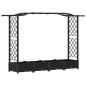 Preview: Hochbeet mit Rankgitter und Dach Schwarz 207 x 40 x 123 cm PP