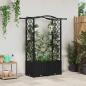 Preview: ARDEBO.de - Hochbeet mit Rankgitter und Dach Schwarz 125 x 40 x 138 cm PP