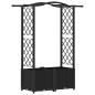 Preview: Hochbeet mit Rankgitter und Dach Schwarz 125 x 40 x 138 cm PP