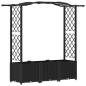 Preview: Hochbeet mit Rankgitter und Dach Schwarz 164 x 40 x 138 cm PP