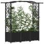 Preview: Hochbeet mit Rankgitter und Dach Schwarz 164 x 40 x 138 cm PP