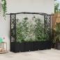 Preview: ARDEBO.de - Hochbeet mit Rankgitter und Dach Schwarz 204 x 40 x 138 cm PP