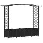 Preview: Hochbeet mit Rankgitter und Dach Schwarz 204 x 40 x 138 cm PP