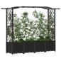 Preview: Hochbeet mit Rankgitter und Dach Schwarz 204 x 40 x 138 cm PP
